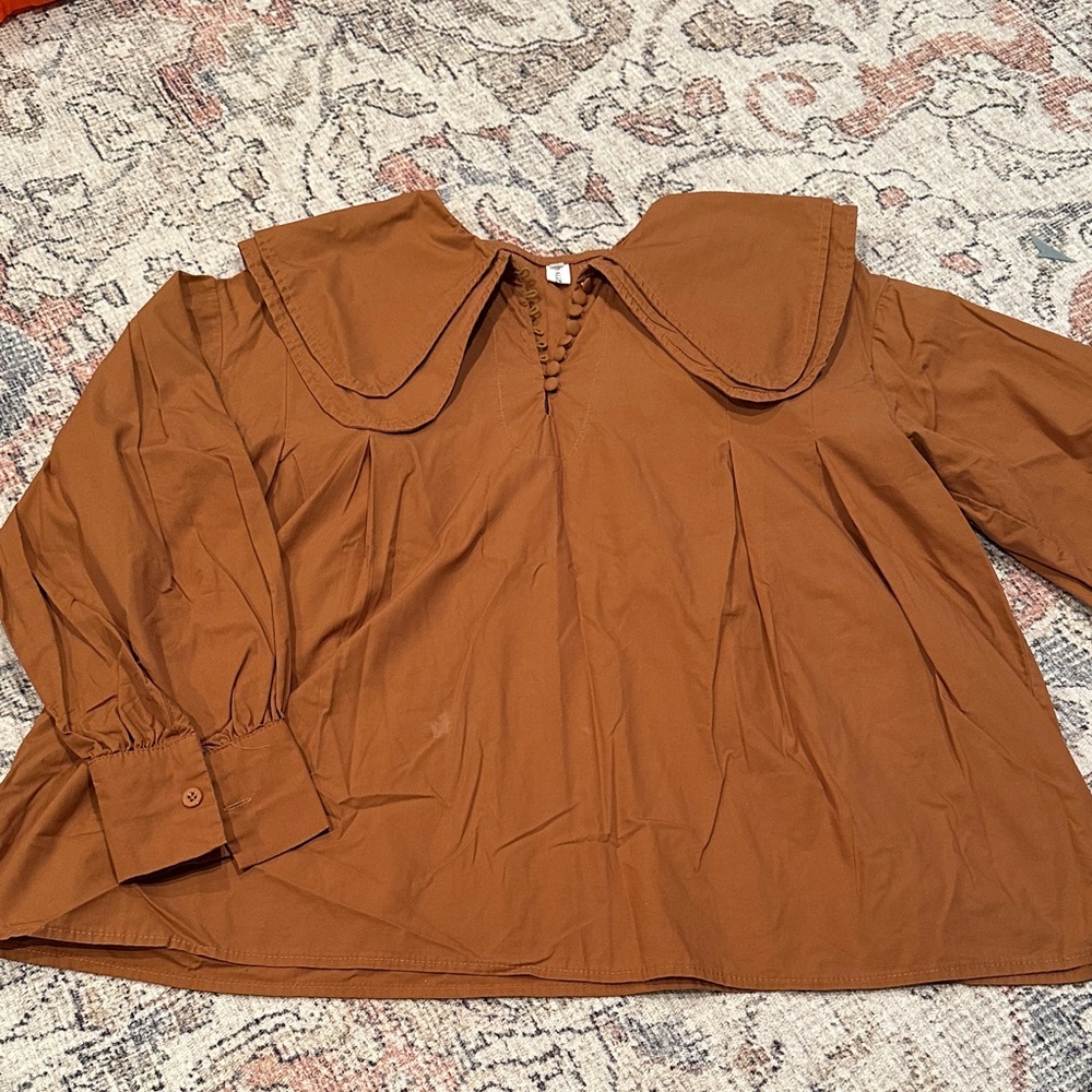 🔔Women's Brown (Terracotta) Top with Collar
